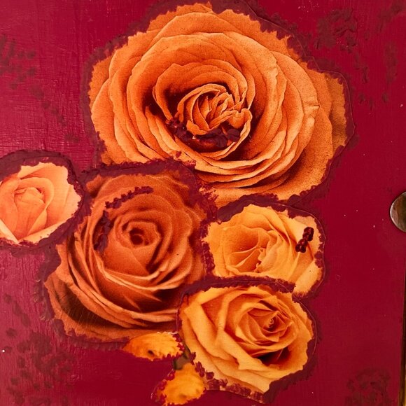 Vintage Wood Flower Jewelry Box - Découpage and Painted, 1980's - Picture 7 of 8